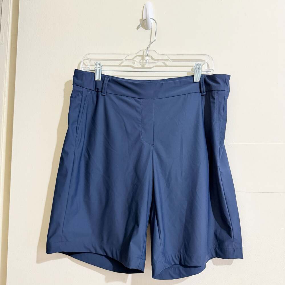 Spanx Women’s Sunshine Solutions Shorts L Blue Pull On UPF 50+ Golf Outdoors